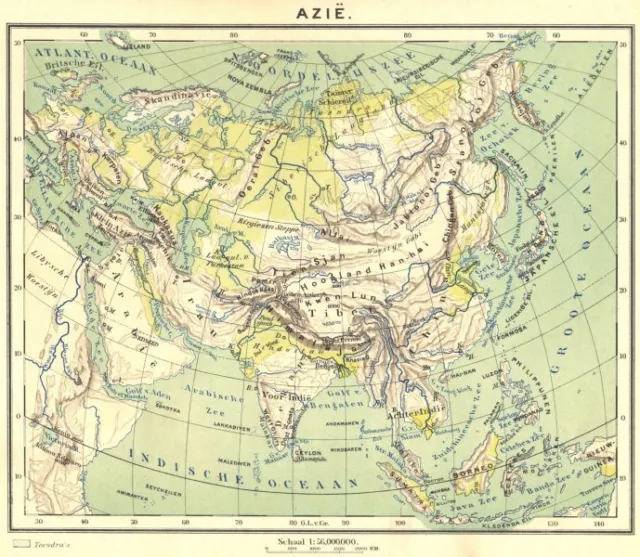 ASIA. Azië (1)  1922 old vintage map plan chart