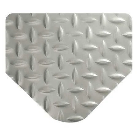 WEARWELL 415.916X3X24GY Diamond-Plate Spongecote Mat, Gray, 3 ft. W x 24 ft. L,