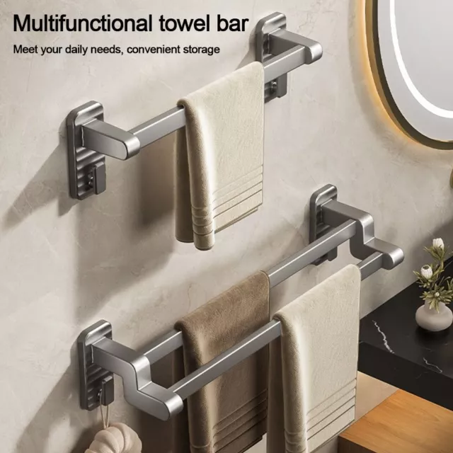 Metal Clothes Holder Hanger Holder Bathroom Shelf Useful Towel Bar