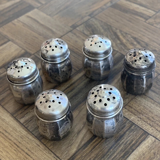 Vintage Sterling Silver Mini Salt & Pepper Shakers ~ 3 Sets (6 pieces)