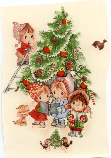 (3) 5"" calcomanías de árbol de Navidad tobogán de agua de cerámica #20230918006