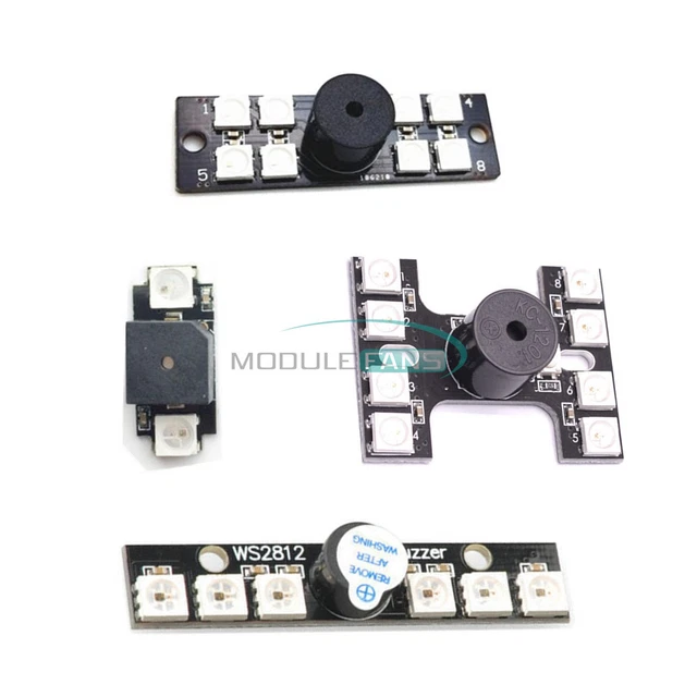 WS2812B RGB 2/6/8 LED Strip 5V Buzzer Dual Modes for Arduino FPV RC Quadcopter