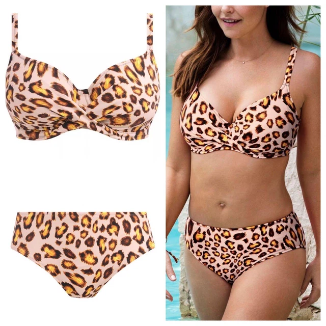 FANTASIE KABINI OASIS Leopard Print Underwired Bikini Set UK 32FF Brief 10 29.99 PicClick UK