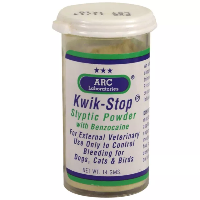Vet Supply Kwik Stop Styptic Powder 14g Nails Trim Stop Bleeding