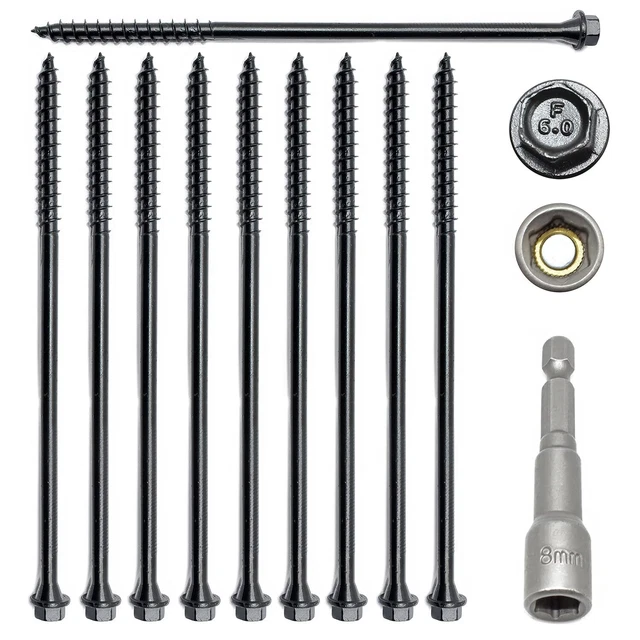 10 Timberfix Plus Hex Head Sleeper Screws – 250mm For Decking & Landscape