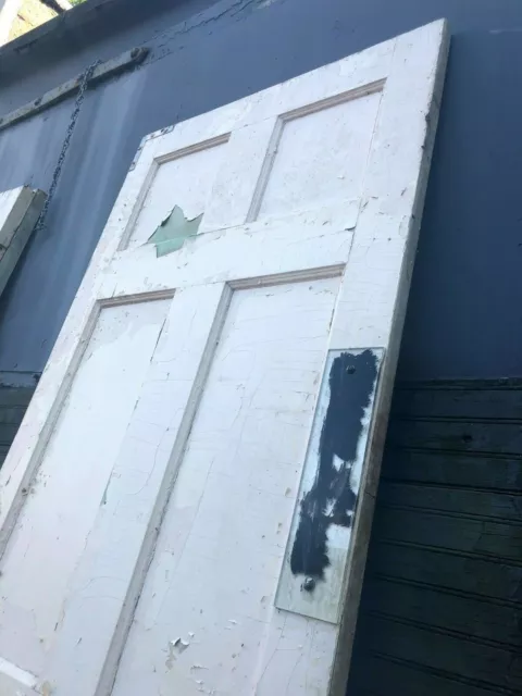 28 x 78" Antique Double-Swing 6-Panel Kitchen/Pantry Door with Glass Push Plates