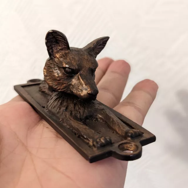 Metal Bronze Fox Head Door Knocker Vintage Bronze Finish Country Shabby Chic