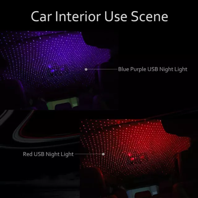 LED Auto Dach Innenraum Star Atmosphäre Nachtlicht USB Lampe Projektor Licht 2