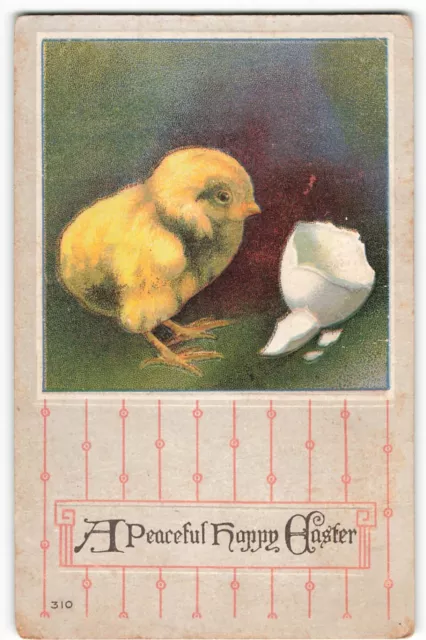 Postcard A Peaceful Happy Easter 310 Embossed VTG VPC01.