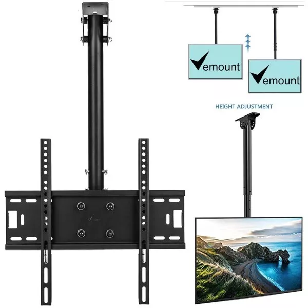 Staffa Porta Tv Monitor Da 37" A 55" Supporto Parete Soffitto 360° Fino 50kg