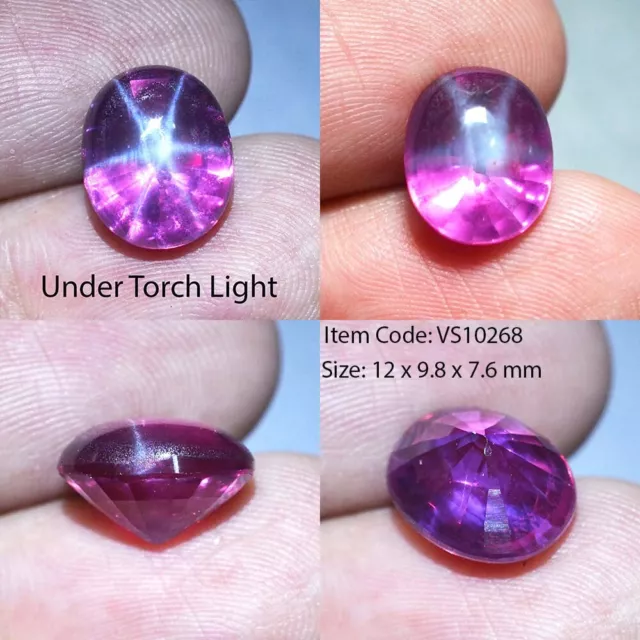 Oval 12x10 MM Pink Purple Star Sapphire 6 Rays Lab Created Corundum Mixed Cut