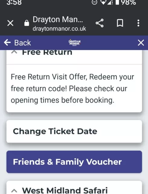 One Drayton Manor ticket friends and family code