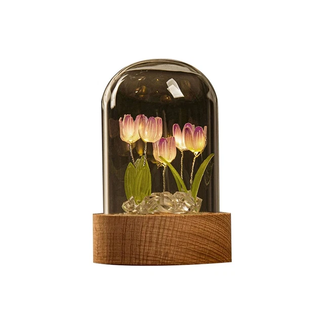 TULIP NIGHT LIGHT Handmade DIY Material Tulip Girl Living Room Night