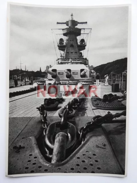 Wwii Original German Cigarette Card Photo / Sammelwerk Battleship Admiral Scheer
