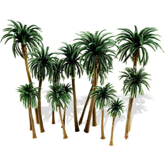 Lot De 10 Arbres Miniatures Pour Maquette - Hauteur 6,5 Cm, Fleurs Roses, Décoration Diorama