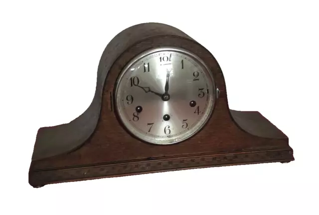 Large Antique Vintage 3 Hole Chiming Mantle Clock For Spares Repair  Or Display