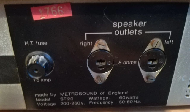 Metro Sound Amplifier ST20 Model Stereo MetroSound Retro Vintage 3