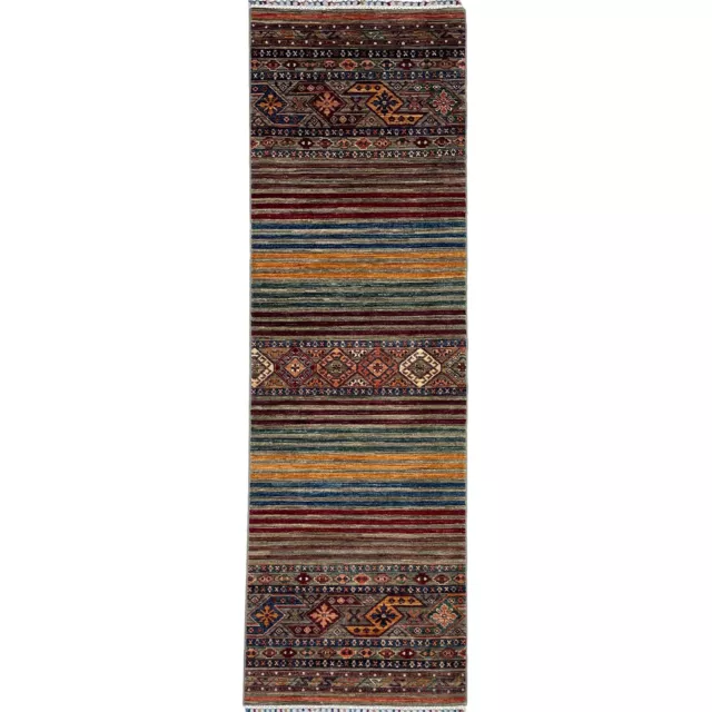 Handmade (2'8" x 9'11") Khorjin Afghan Tribal Wool Runner Rug