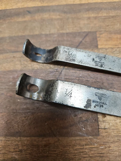 K456-Vintage Stanley SW No. 29  Cornering Tools (1/4 & 3/8") & no. 28 (1/16-1/8) 3