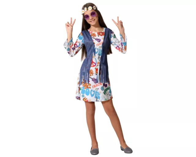 Atosa - 66308 Hippie Costume, Multi-Colour, 5-6 Years (66308)