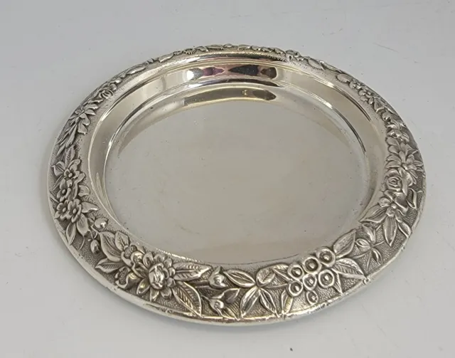 S. Kirk & Son Repousse Sterling Silver Coaster Tray 4"