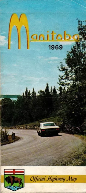 1969 Manitoba Official Highway Map t4c