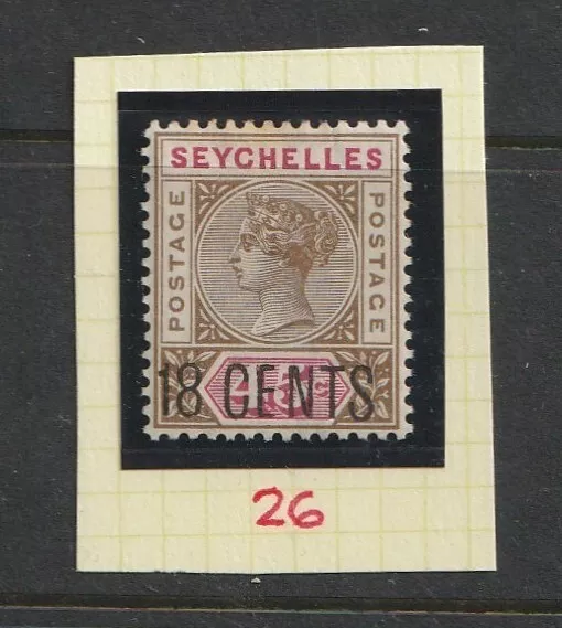 SEYCHELLES 1896 Brown & Red 18c on 45c Overprint - SG 26 - m/m