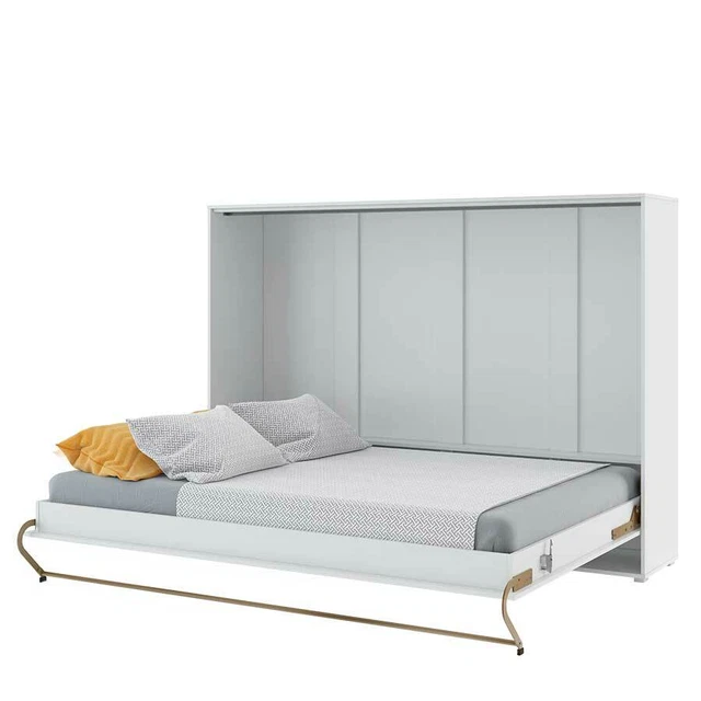 Letto Armadio Pieghevole Verticale Homlando Lenart BC03 90x200 Cm Con Rete A Doghe, Sistema Soft-Close – Cashmere, Da Muro Per Camere Compatte