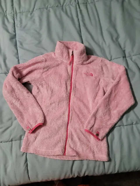 The North Face Pink Sherpa Full Zip Girl's M Excellent Condition