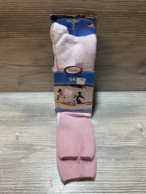 Thorlos Thick Cushion Vintage Ski 1 Pair Socks Unisex Pink Women’s Size 6.5-10