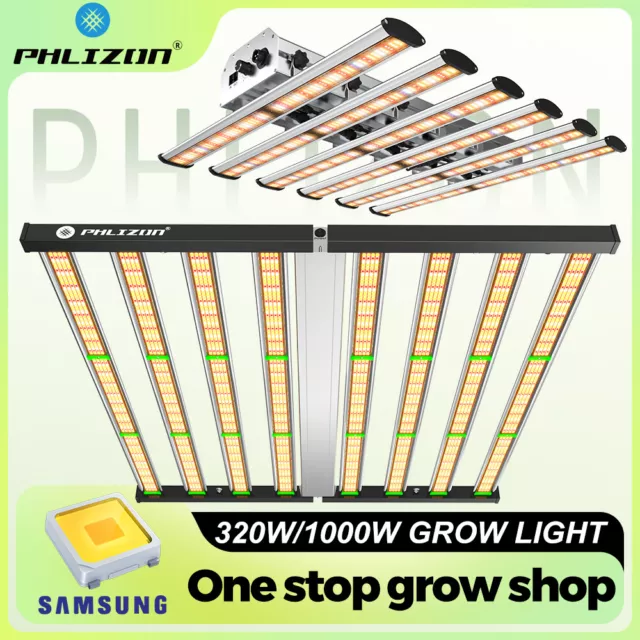 Phlizon 1000W Led Grow Light Full Spectrum Hydroponics Indoor Plants All Stages
