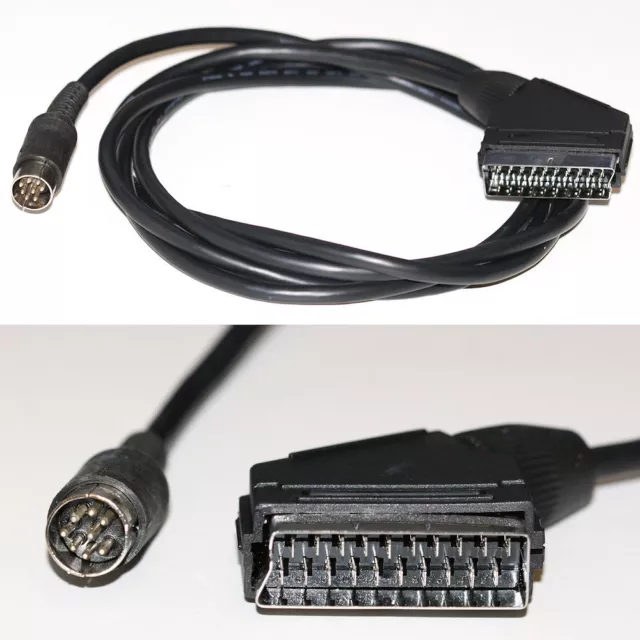 Sharp MZ-2500 Serie A Scart TV / Monitor Cable/Cable , 8 Pines din Macho