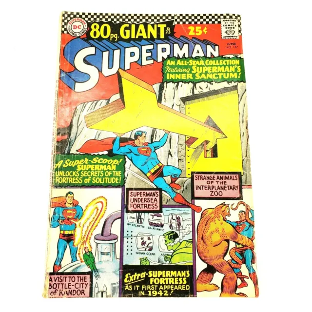 DC Comics SUPERMAN #187 June 1966 80 Page Giant An All-Star Collection
