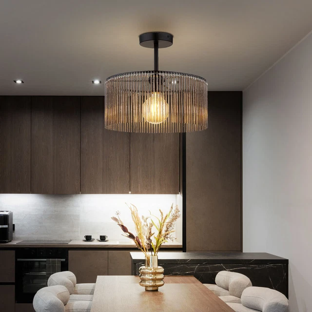 Bellastein Modern Dimmable LED Plafonnier 42 Flamme Encastré Plafonnier 3000-6000k Avec Télécommande Chambre Salon Salle à Manger Suspension (noir, 28 Lumières), NPRET17