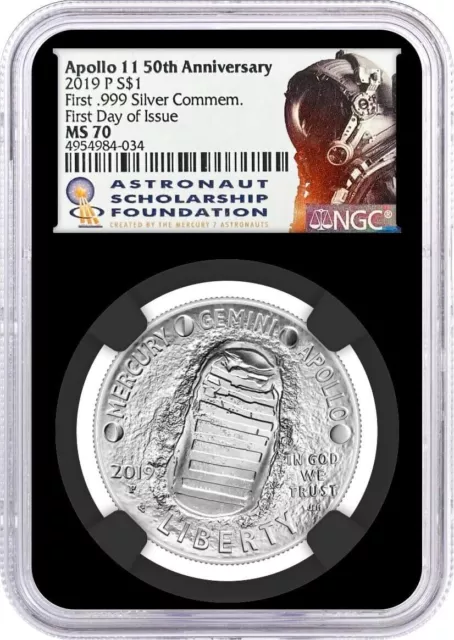 2019 P $1 Silver Apollo 11 50th Anniversary Dollar NGC MS70 First Day of Issue