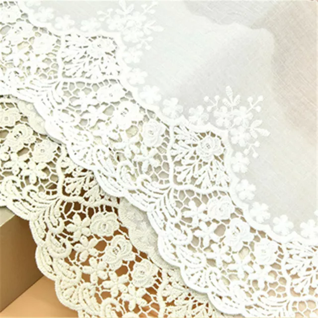 1Yd Embroidered Cotton Lace Trim Fabric Sewing DIY Clothes Underwear Width 20cm