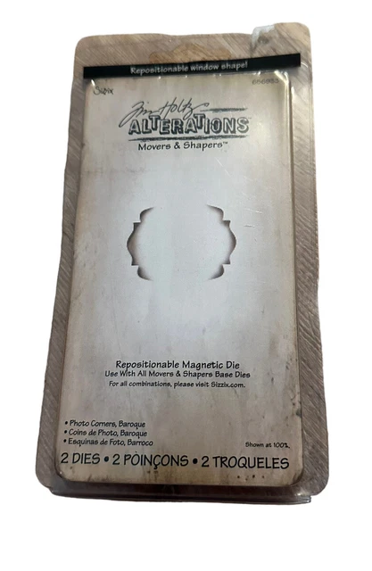 Sizzix Tim Holtz Alterations Movers and Shapers Esquinas de fotos, conjunto de troqueles barrocos