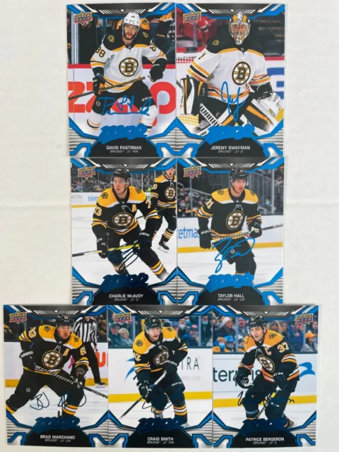 Boston Bruins 2022-23 Upper Deck MVP Blue Foil Parallel (7) Card Team Set