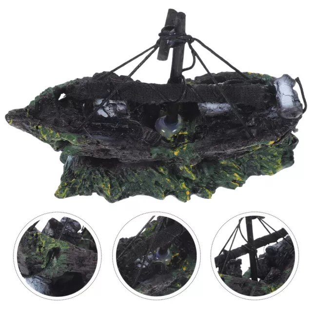 Sailboat Decor Fish Tank Pirate Ship Underwater Decoration Aquarium