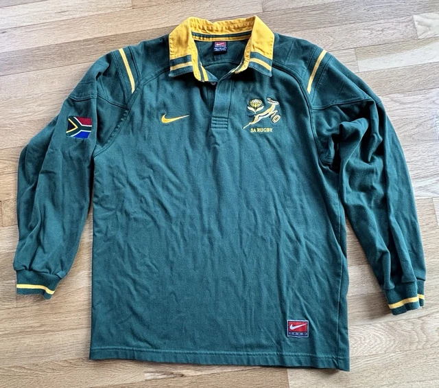 VINTAGE SOUTH AFRICA SA Springboks Nike Rugby Jersey Shirt M Flag ...