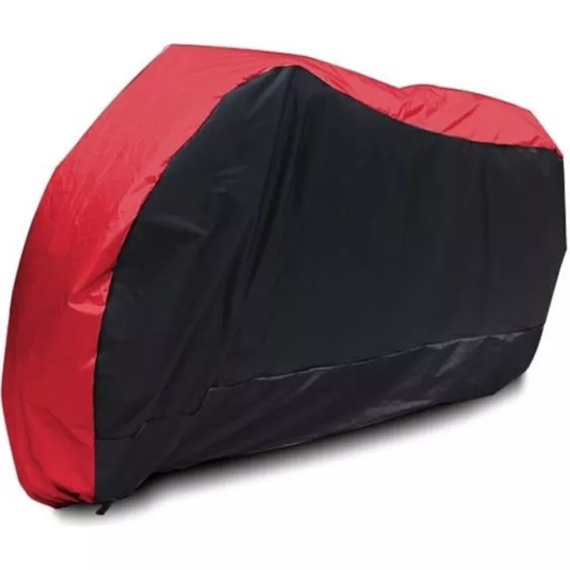 Housse de Protection Moto Etanche Anti-UV/Poussière 265 * 105 * 125cm rouge noir