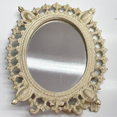 ANTIQUE ORNATE CAST IRON MIRROR PICTURE FRAME Self Standing Victorian