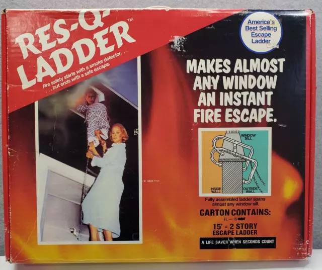 RES-Q-LADDER 15'  2 Story Escape Ladder Fire Escape Rescue Safety Ladder