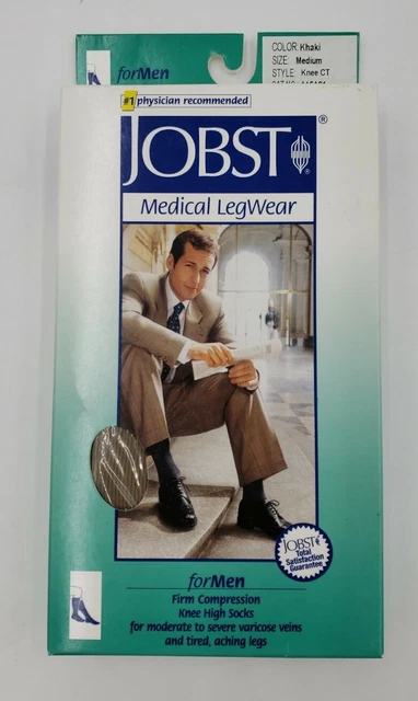 Calcetines de compresión Jobst 115101 para hombre caqui 20-30 mmHg mediana CT NUEVOS
