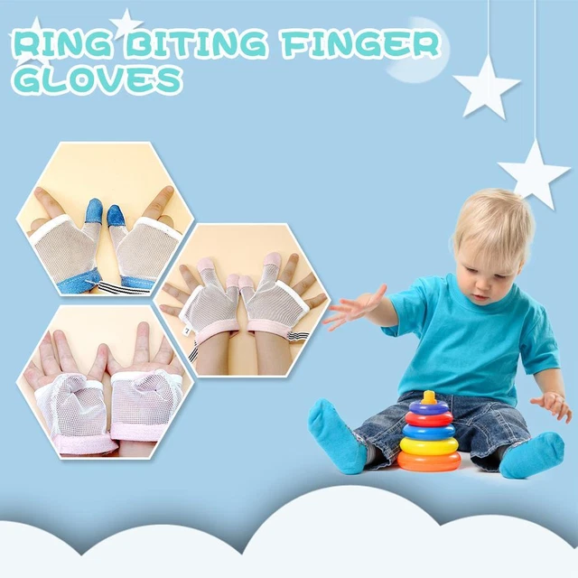 Sucking Thumb Stop Baby Finger Gloves Guardinfant Kid Eating Fabric NEW O3F5