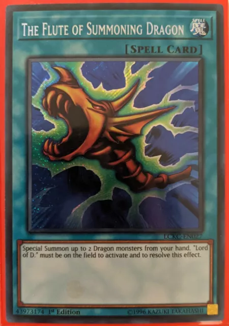 YuGiOh The Flute of Summoning Dragon Secret Rare 1st Edition LCKC-EN027