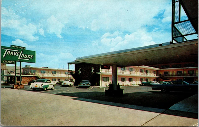 VTG 1950S INDIANAPOLIS TraveLodge West Motel Hotel Old Cars Indiana IN