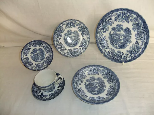 c4 Pottery Myott Staffordshire - Tonquin - blue vintage tableware - 4E5B