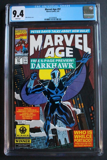 MARVEL AGE #97 Hobgoblin 1st DARKHAWK 1991 CGC Punisher 1st PROFESSOR HULK 9.4