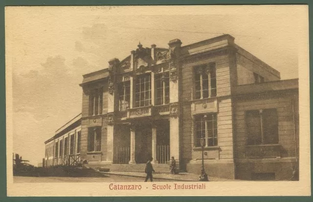 Calabria. CATANZARO. Scuole Industriali. Cartolina d'epoca viaggiata nel 1922.